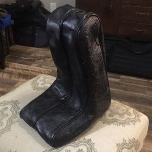 Lucchese Black Leather Boot Bag